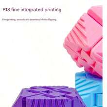 3D Printed Infinity Magic Cube, Colorful Creative Stress Relief Toy, Foldable Puzzle Cube - Màu tím - Xem 11