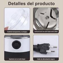 Molino Pulverizador Electrico De Cafe Hierbas Especias - Plateado - Ver 5