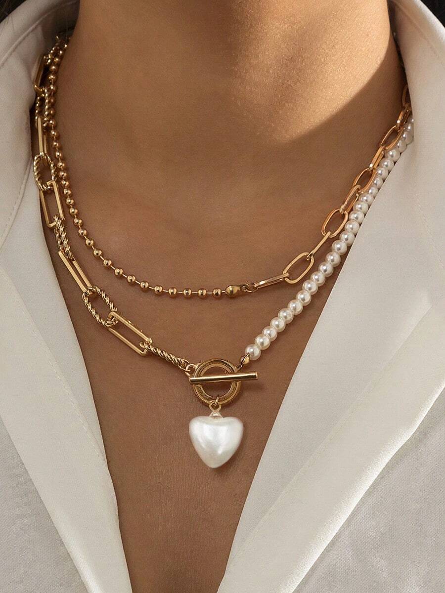 1pc Fashion Versatile Long Beaded Chain Necklace, Suitable For Women's Daily, Date, Travel, Party Wear, Great Gift For Friends (Square Chain Quantity Random) - Multicolor - View 1