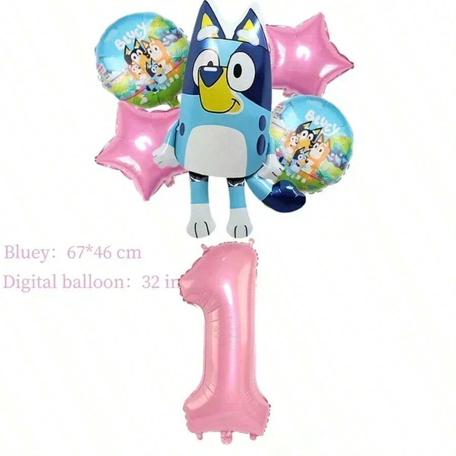 Birthday Balloon Set, Pink Number Balloons With Foil Balloons And Pink Star Balloons, Suitable For Theme Birthday Party Decoration - As Shown In the Figure - View 1