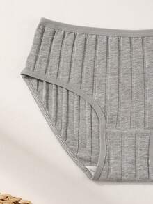 9PCS Women's Solid Color Stripe Cotton Panties Low Waist Comfortable And Breathable Panties For Women Daily Wear Sports Yoga Cheeky Briefs Sports - 彩色 - 查看 9