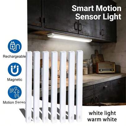 Bộ 3 đèn chiếu sáng dưới tủ bếp sạc điện, 3 nhiệt độ màu, cảm biến chuyển động, bền lâu, chiếu sáng tủ bếp, quầy kệ - Đèn dễ lắp đặt cho tủ quần áo, tủ bếp, cầu thang, hành lang, kệ, lối vào, nhà bếp, bàn trang điểm.