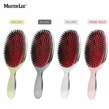 MASTERLEE 1 chiếc lược đệm khí mạ vàng, lược massage tóc, lược hình bầu dục lớn bằng lông heo rừng và nylon, răng lược giúp massage tóc mượt mà. - Nhiều màu - Xem 3
