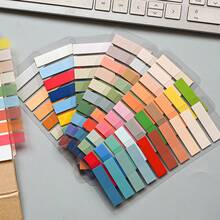 8 Styles/Pack, 200pcs Each, Total 1600pcs Index Label Stickers, PET Plastic Transparent, Suitable For Student Textbooks, Book Pages, Small Cards, Minimalist Bookmarks, Writable Memo Stickers School Supplies - one-size - View 3