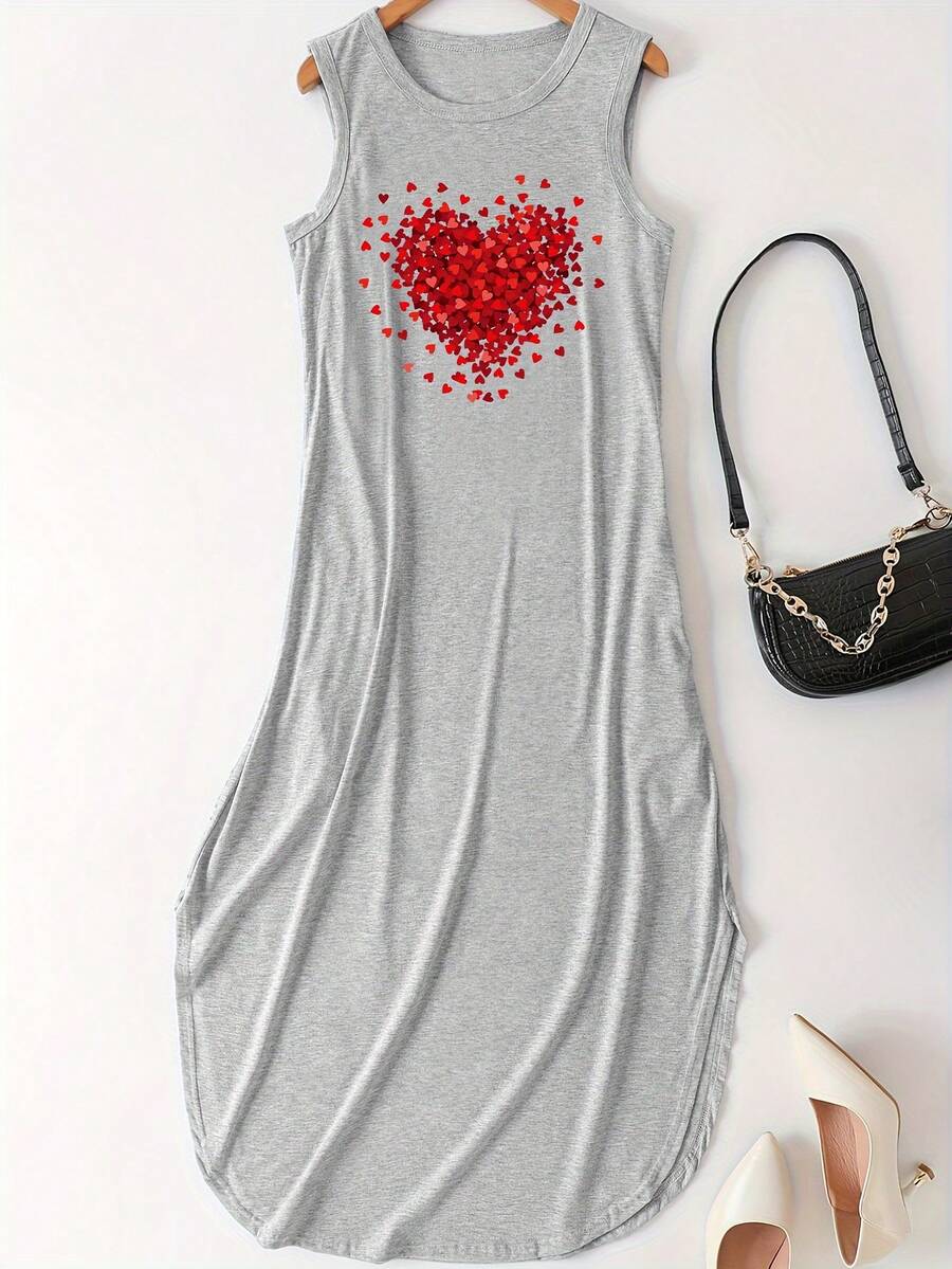 Heart-Patterned Dress - Hồng - Xem 1