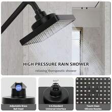 6 Pulgadas Cabezal de Ducha Tipo Lluvia de Alta Presión con Filtrado Filtro de Agua para Regadera Mejora el Cabello y la Piel Rosca G1/2 Estándar Internacional Ideal para Todo Tipo de Baño - como en la foto - Ver 5