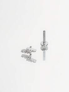 1pc Fashionable Minimalist Lightning Bolt Diamond Stud Earrings, Suitable For Women's Daily Wear - Lightning - View 2