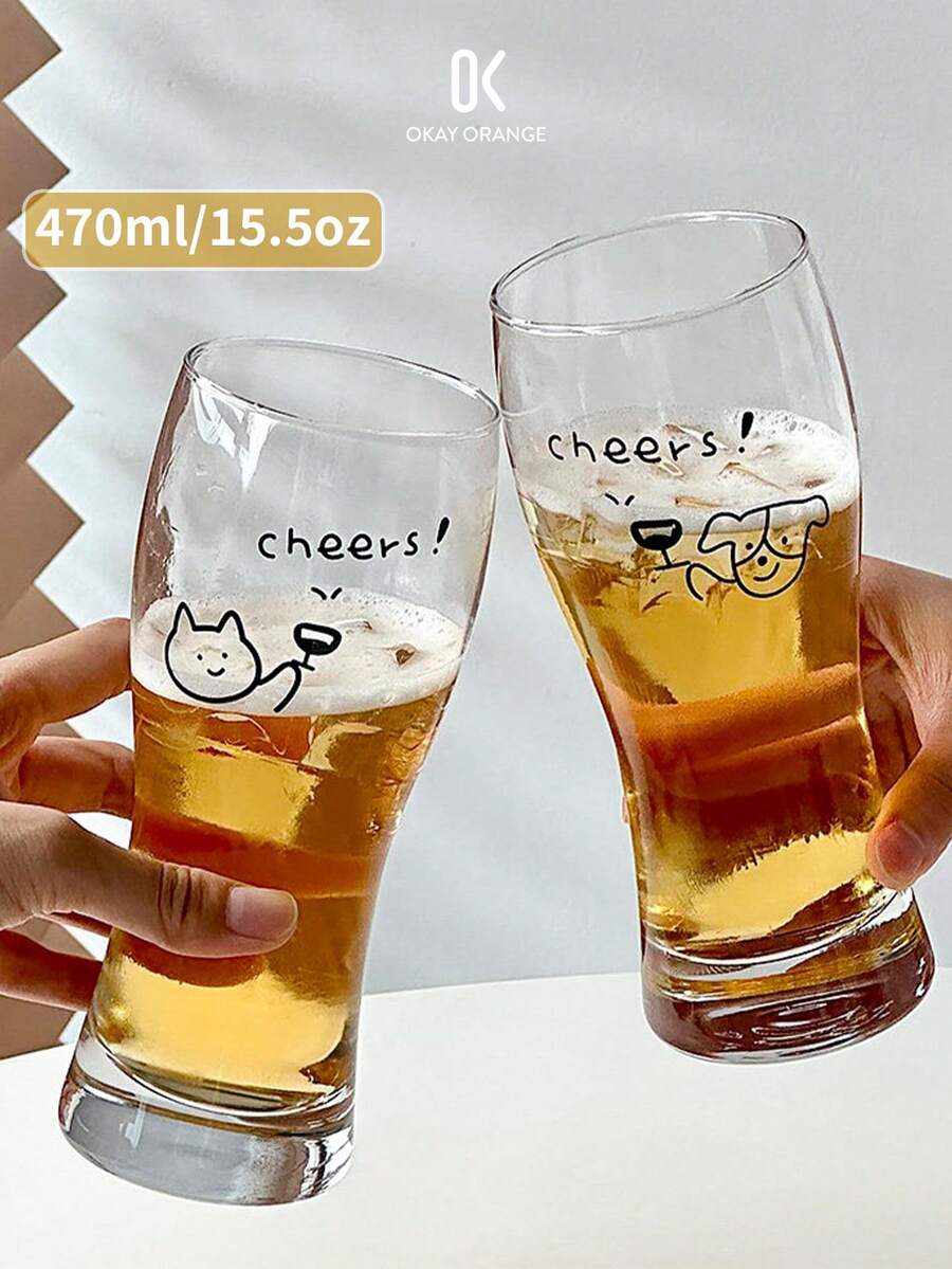1/2 chiếc cốc thủy tinh cầm tay dung tích lớn, họa tiết chó mèo dễ thương, thích hợp làm cốc bia, cốc nước ép, cốc đựng đồ uống, đồ dùng cho mùa đông và mùa hè, sử dụng hàng ngày trong nhà bếp và phòng ăn, quà tặng Giáng sinh và Lễ tình nhân, họp mặt gia đình và tiệc tùng, hoạt động xây dựng đội nhóm, cũng là một món quà tuyệt vời. - Nhiều màu - Xem 1