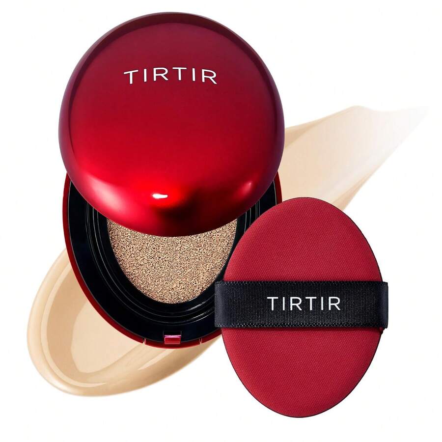 TIRTIR Mask Fit Red Cushion Foundation 18g - 21W Natural Ivory | Full Coverage, Weightless, Skin Fit, Satin Glow Finish, Korean Makeup BB Foundation, Beauty, Tattoo Cover Up, Buildable - 21W 天然象牙白 - 查看 1