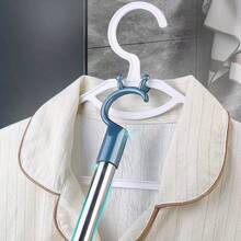 Adjustable Stainless Steel Garment Support Rod - Extendable Design - Durable Stainless Steel With Plastic Ends - Hanger Support And Clothing Retriever - Stylish And Durable - Preferred Choice For Wardrobe Organization And Easy Hanging/Retrieving Clothes - Multicolor - View 1