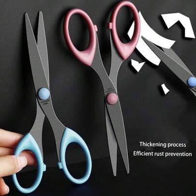 Muted Color Stainless Steel Scissors, Non-Stick, Design, Suitable For Arts & Crafts, Scrapbooking, Albums, Stationery, Office And Student Supplies