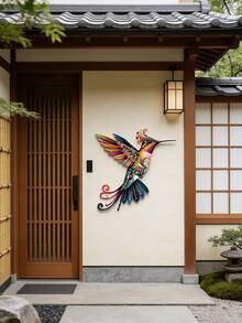 1 pieza Decoración de pared de colibrí de metal colorido - Perfecto para uso en interiores/exteriores, hogar, oficina, jardín exterior, patio, porche, decoración de valla exterior, decoración de fiestas y bodas - Ideal para fiestas de vacaciones, Día de la Madre, Acción de Gracias y también un regalo perfecto para familiares y amigos. Diseño plano 2D - colibrí - Ver 10