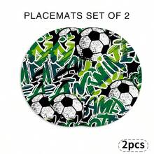 Un set complet de suporturi de masă pentru Cupa Mondială, cu modele de fotbal, atletism și victorie, potrivite pentru utilizare primăvara, vara, toamna și iarna. Adoptă un design multicolor și este țesut din fibră 100% poliester. - Multicolor - Vizualizare 14