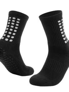 1/3/6 Pairs Men's Football/Soccer Socks, Short/Knee-High Thick Style, Non-Slip Durable Tall Socks For Sports Like Basketball, Suitable For Men - Black and White - View 6