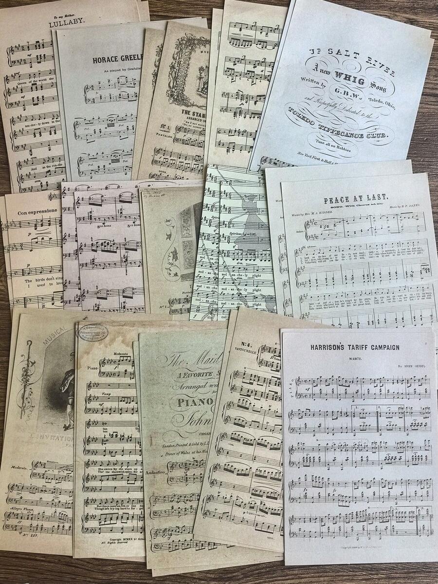 30pcs/Pack Vintage Music Score Decorative Paper, DIY Scrapbooking Background Material - BQ472 - View 1