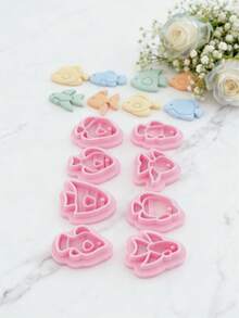 Tropical Fish Polymer Clay Cutters Angelfish Clownfish Ocean Earrings Jewelry Crafts - Pink - View 2