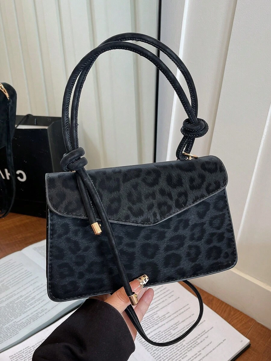 新款豹纹复古时尚优雅休闲手提包、单肩包和斜挎包，女士款