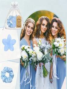 20件套花朵发夹派对礼品套装，包含5个发夹、5个发圈、5个束口袋和5张感谢卡，适用于婚礼、单身派对、生日庆祝、下午茶、宾客礼物、新娘送礼会等场合。 - 均碼 - 查看 8