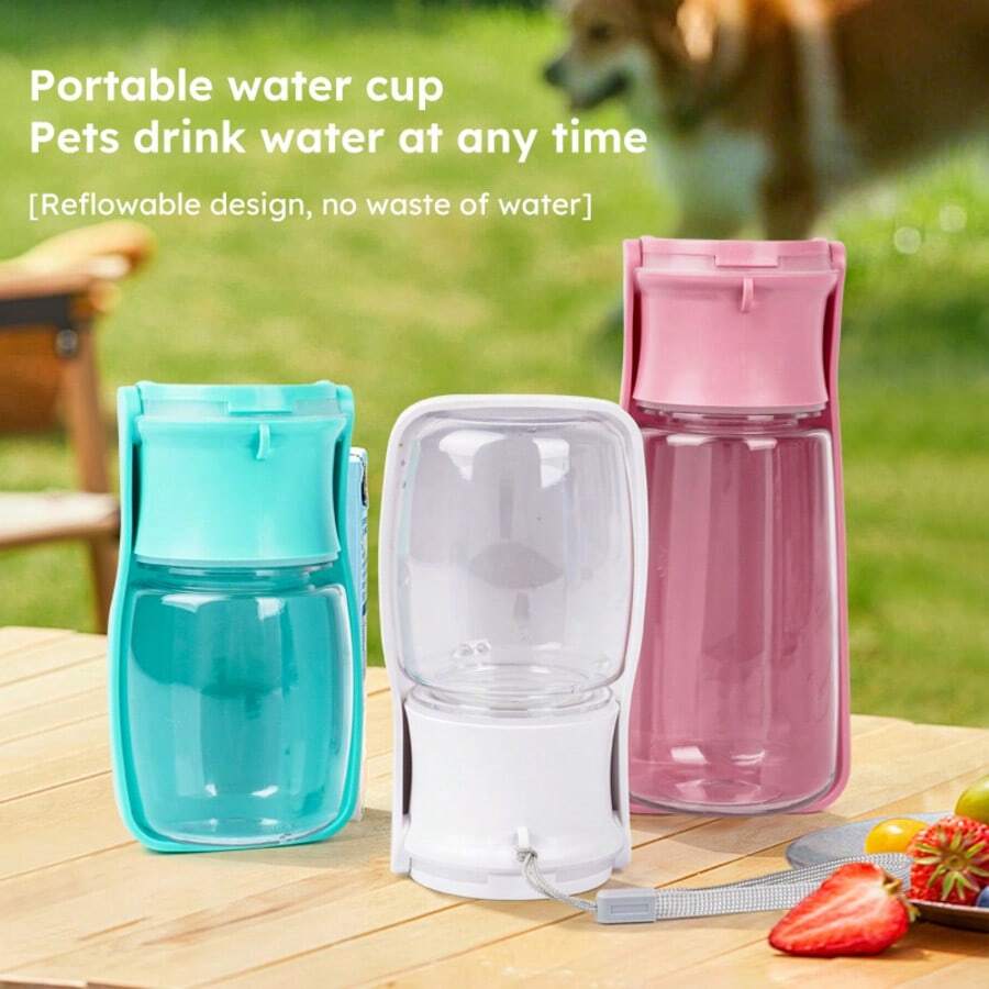 1 pieza Taza de agua portátil y plegable para mascotas de 350ml/550ml