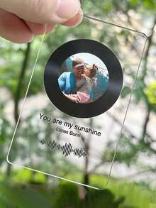 Personalized Photo Keychain | Custom Song Plaque Keychain | Music Acrylic Plaque - Multicolor - View 4