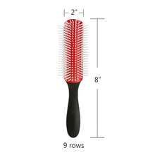 Rows Hair Brush, Easy Clean Removable Hairbrush For Styling Detangling Shaping Smoothing Blow-Drying Separating,Defining Curls For Curly Hair… (Red) - Red - View 3