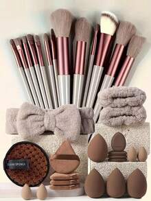 Bộ cọ trang điểm 33 món (kèm túi dây rút), bao gồm cọ má hồng, cọ nền, cọ phấn mắt, cọ tạo khối, cọ phấn mắt, cọ lông mềm, cọ má hồng, bộ cọ trang điểm chuyên nghiệp, bộ cọ trang điểm dành cho nữ, bộ cọ rửa mặt, bộ cọ trang điểm, bộ cọ trang điểm hoàn chỉnh, bộ cọ trang điểm, bộ quà tặng trang điểm - Nhiều màu - Xem 9