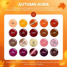 Beetles 20 Colors Cat Eye Gel Nail Polish Set - Glitter Red Green Blue Brown Black, Magnetic Base & Matte Glossy Top Coat, Galaxy Gemlight Soak Off UV Manicure Salon Gift For Women - 20 Colors Autumn Aura - 查看 2