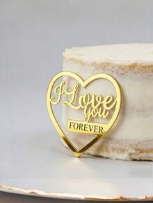 1pc "I Will Love You Forever" Modern Letter Cake Topper, Birthday Party "I Will Love You Forever" Letter Cake Decor, PMPM Birthday Cake Decor Tag, Cake Decor, Cake Decorating Supplies, Baking Decor, Baking Supplies, Holiday Gift - StyleD - View 3