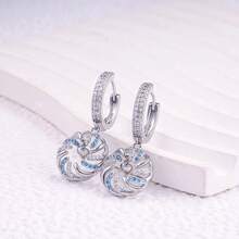 Sterling Silver Hypoallergenic Women's Earrings Cubic Zirconia Hoop Earrings Heart Earrings Fashion Dainty Earrings Gifts For Birthday - Silver - View 3