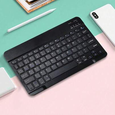 Ultracienka klawiatura bezprzewodowa | Przenośna klawiatura Bluetooth, kompatybilna z iPadem, tabletem, laptopem i komputerem stacjonarnym, z wbudowaną ładowalną baterią litowo-polimerową, obsługuje ładowanie przez USB typu C, przemyślany prezent dla rodziny i przyjaciół na urodziny i święta
