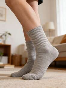 5/10 Pairs Men's Summer Thin Gray Vertical Stripe Casual Versatile Business Mid-Calf Socks - Grey - View 3