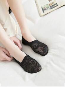 1/5/10 时尚女士夏季蕾丝花朵防滑隐形踝袜新款 - 彩色 - 查看 7
