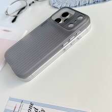 简约行李箱纹理手机壳，半透明防震外壳，适用于 17/16/15/14/13 Pro Max 系列 - 灰色 - 查看 5