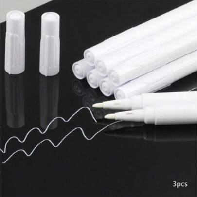 3 piezas Marcadores de tiza líquida blanca, bolígrafos para pizarra LED, bolígrafos a juego con pegatina de pizarra, marcadores borrables rellenables