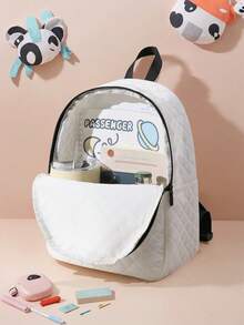 1pc Customized Cute Bear Pattern Rhombus Backpack, Can Be Customized According To Your Unique Design, Very Suitable For Children, Print Your Own Name Or Print Your Sister's And Classmates' Names As A Gift To Give To Others - Multicolor - View 4