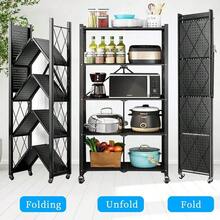 Heavy Duty 5-Tier Metal Storage Rack 2PCS Foldable W/ Wheels Garage Office Rack - As Pic - View 7