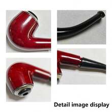 1pc Retro Gentleman's Tobacco Pipe, Handmade With Filter Tip, Adjustable Ring, And Removable Mouthpiece, Reusable And Easy To Clean Compact Smoking Pipe - Great Gift For Valentine's Day, Father's Day, Birthday! - A - View 4