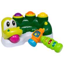 Jacaré Bate Martelo Buba com Bolinhas Luz e Som Brinquedo Educativo Bebê - Multicolorido - Visão 4