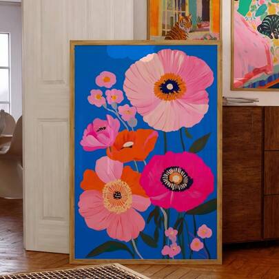 1pc Modern Minimalist Decorative Floral Wooden Print | Suitable For Indoor Landscape Themes, Suitable For Living Room, Bedroom, Home Office, Classroom And Dormitory Decoration, Home And Office Art | Wooden Wall Art, Wooden Wall Decor