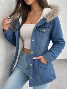 Women Denim Jackets & Coats - Blue - View 1
