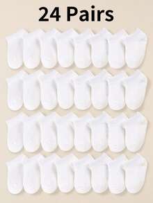 1/12/24 pares de calcetines suaves para bebé, calcetines casuales unisex para infantes, calcetines cómodos, elásticos y transpirables para uso diario, adecuados para bebés de 0 a 36 meses, para todas las estaciones, calcetines para bebé, calcetines para niños pequeños, calcetines cortos, calcetines para pre-caminantes, unisex, regalo de vuelta al colegio, regalo de Navidad, set esencial para recién nacidos - Blanco - Ver 17