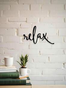 1件“放松”励志黑色金属墙饰 - 现代浴室装饰标牌 - 悬挂式浴室装饰 - 壁挂式铁艺雕塑，家居装饰点缀，房间装饰，墙面艺术礼物，生日和毕业礼物 - 彩色 - 查看 11