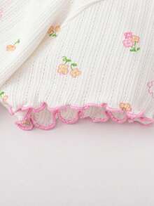 Balabala Áo ngắn tay viền bèo nhún ngọt ngào cho bé gái thuộc bộ sưu tập mùa hè mới, với cổ áo ren tinh tế. - Tông màu trắng - Xem 7