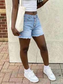 Women's Casual Loose Straight Leg Cropped Jeans - Light Wash - View 4