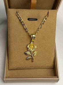 1pc Flower Pendant Necklace, Perfect Mother's Day Gift For Mom - Flower Necklace - View 4