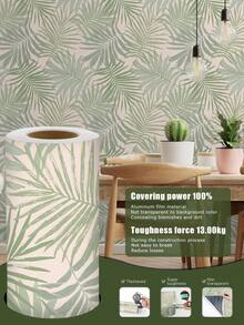 1 rouleau de 1m/3m/5m Papier peint rétro à motif de feuilles de plantes tropicales, style nordique minimaliste, papier contact amovible et auto-adhésif, papier peint vinyle, décoration maison DIY, fond de pièce, chambre, cuisine, salon, salle de bain, armoire, renouvellement de meubles - Ombre des feuilles - Voir 3