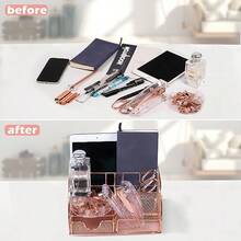 Grehge fice Desk Organizers Rose Gold 13PCS Office Supplies and Accessories Desk organizer Acrylic - Oro rosa 13 piezas - Ver 5