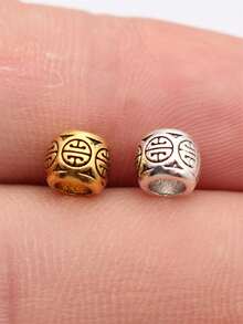 40pcs 6.1x6.1x5mm Chinese-Style Copper Coin Symbol Pattern Beads For DIY Jewelry Making Bracelet Necklace Keychain Phone Chain Making Accessories Handmade Craft Making Findings - Spacer Beads - View 8