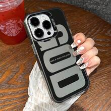 Personalized Letter Print Full-Coverage Protective Phone Case Compatible With IPhone 17/17Pro/17Pro Max/17 Air/16/16Pro/16Pro Max/16Plus/15/15Pro/15Pro Max/15Plus/11/12/13/14/XS/XR/11Pro/11Pro Max/12Pro/12Pro Max/13Pro/13Pro Max/14Pro/14Pro Max/14Plus/7Plus/8Plus/8/SE2 - Black - View 3