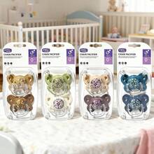 2pcs Baby Pacifiers, Printed Pacifiers Suitable For Baby Boys And Girls Day And Night Use, Perfect Gift For New Parents - Multicolor - View 3